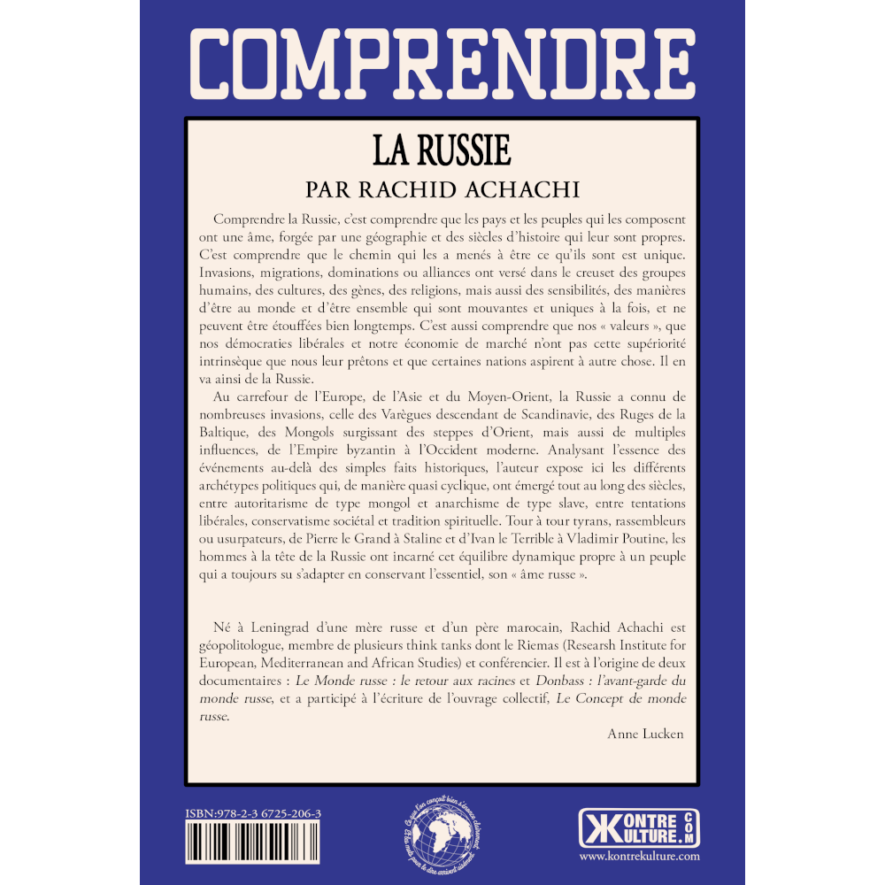 Rachid Achachi Comprendre la Russie 4e de couverture